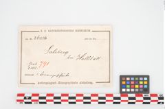 Etikett zu Bronzephalere (NHMW-PRAE-026056)